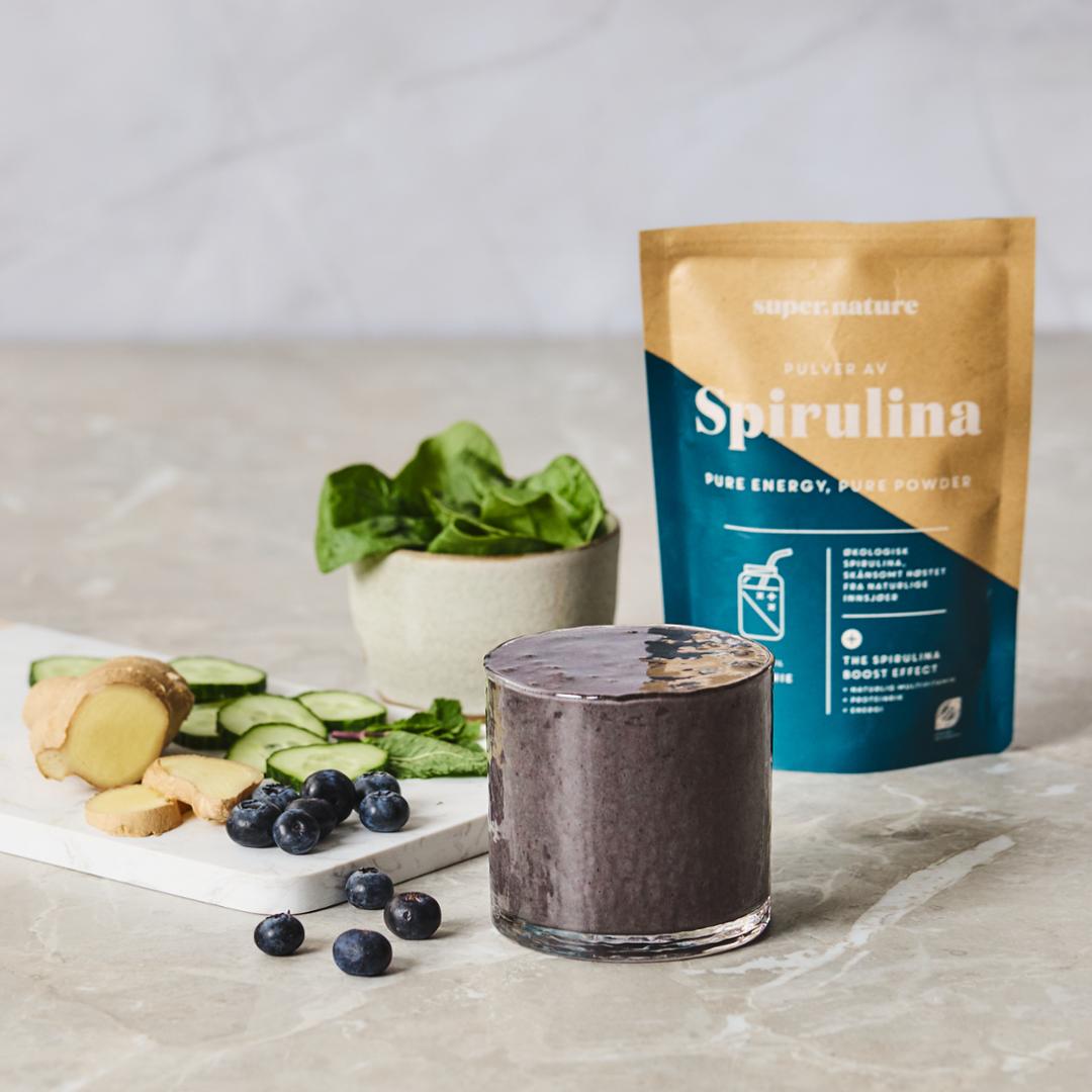Image of Supernature Spirulina and a drink / smoothie