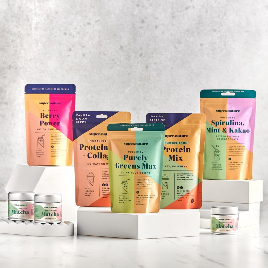 Image of Supernatures differents Protein and plantbased protein powder. 